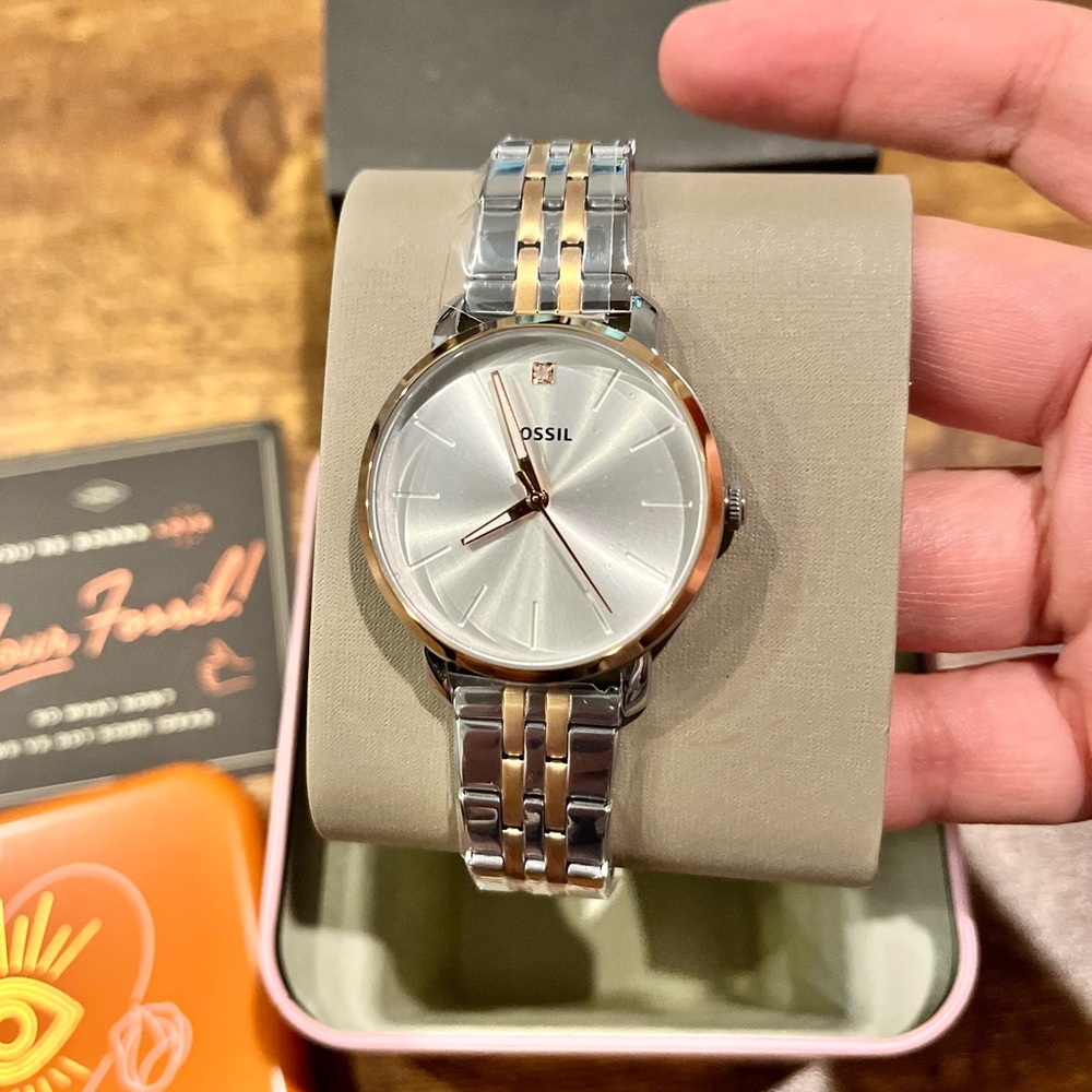 Fossil Two-Tone Silver and Gold Women's Bracelet Watch - Picture 4 of 10